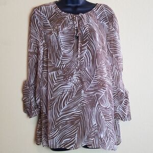 Talbots Sheer Long Sleeve Top